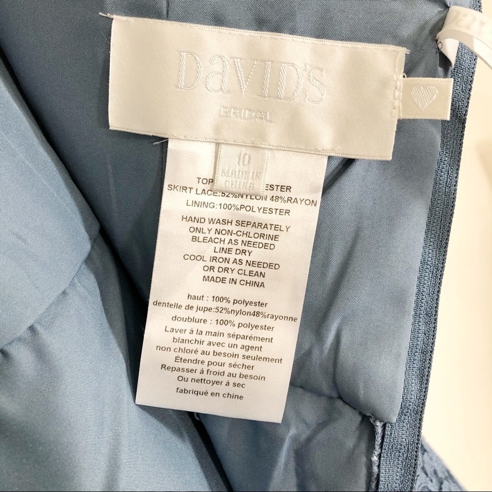 David’s Bridal bridesmaid dress in Steel Blue 10 - Picture 8 of 11